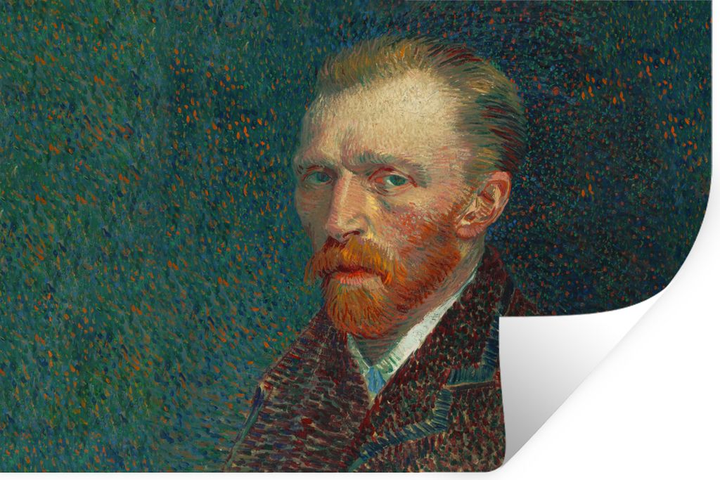 MuchoWow Wandtattoo Wandsticker Wandaufkleber Kunst - Van Gogh - Alte Meister - Selbstporträt 60x40 cm Selbstklebend und Repositionierbar - Wier...