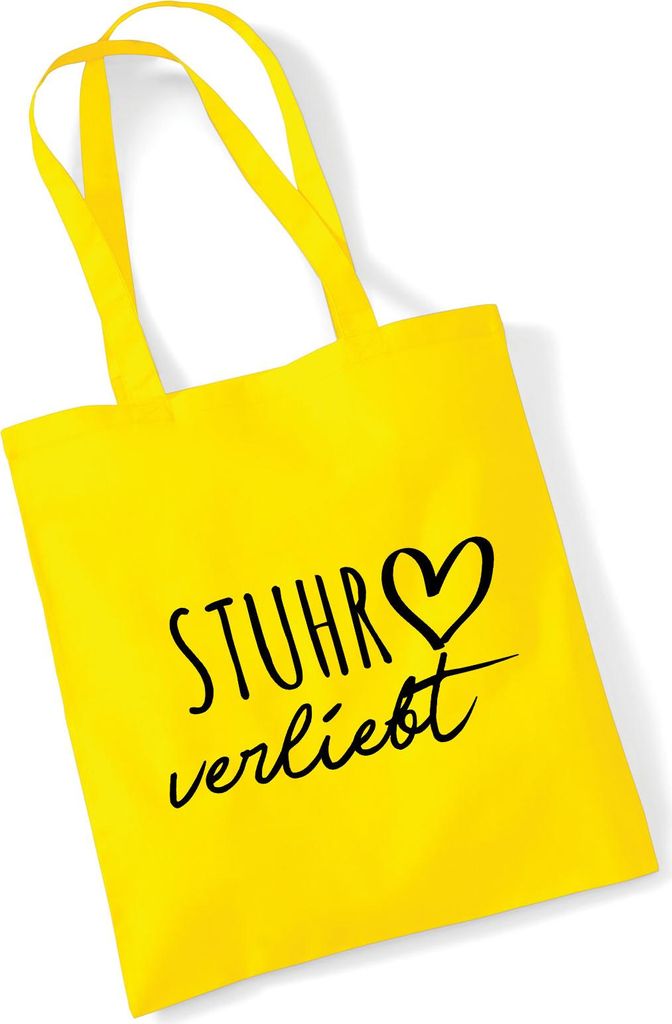 Huuraa Jutebeutel Stuhr verliebt 10 Liter Yellow Baumwolle Tasche Geschenkidee