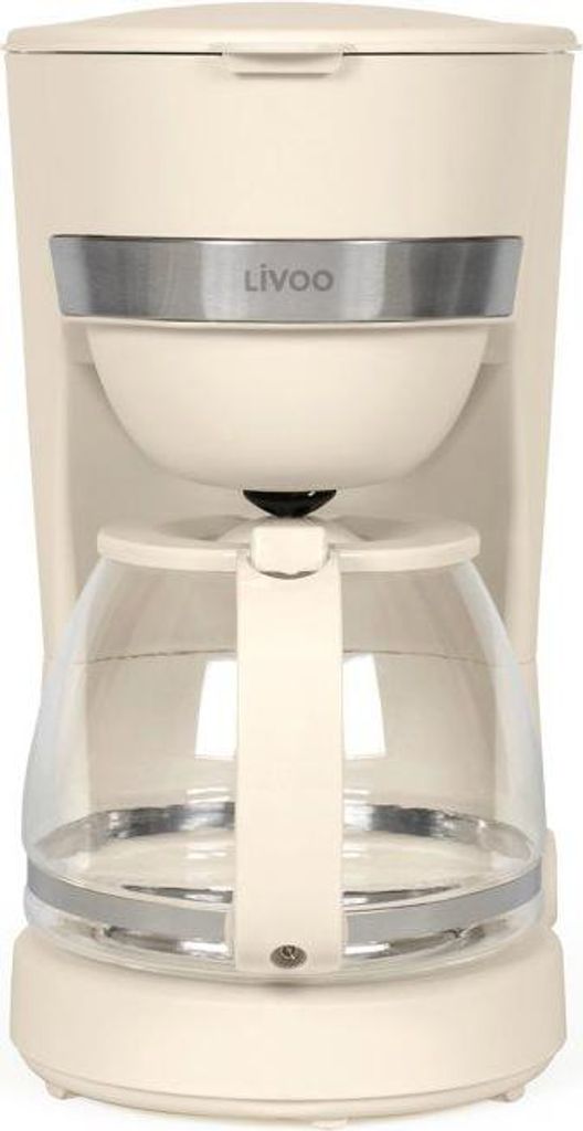 Kaffeemaschine LIVOO DOD200C, 750 W, 1,25 L, 10-12 Tassen, Abnehmbarer Filter, Warmhalteplatte, Cremeweiß