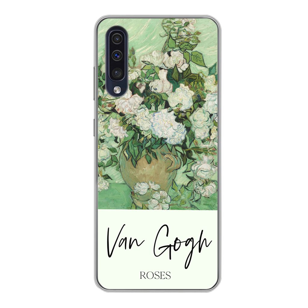 MuchoWow Handyhülle Schutzhülle Hülle für Samsung Galaxy A50 Malerei - Blumen - Van Gogh Silikon Softcase Handy Hülle - Mobiltelefonhülle