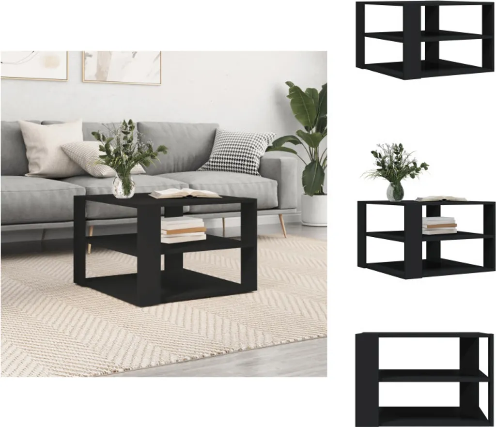 vidaXL Tavolino nero 59,5x59,5x40 cm in legno - Tavolini da caffè