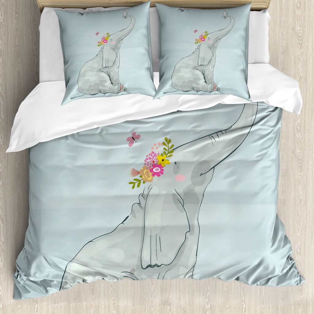 ABAKUHAUS Elephant Nursery Bettbezug, Mäusefreunde, Milbensicher Allergiker geeignet mit Kissenbezügen, 200 cm x 200 cm - 80 x 80 cm, Mehrfarbig