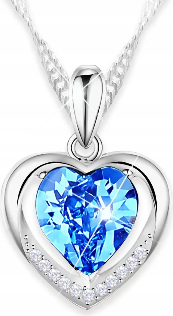 Collana Cuori Blu Argento 925 | Prezzo Outlet Gioielli di Lusso