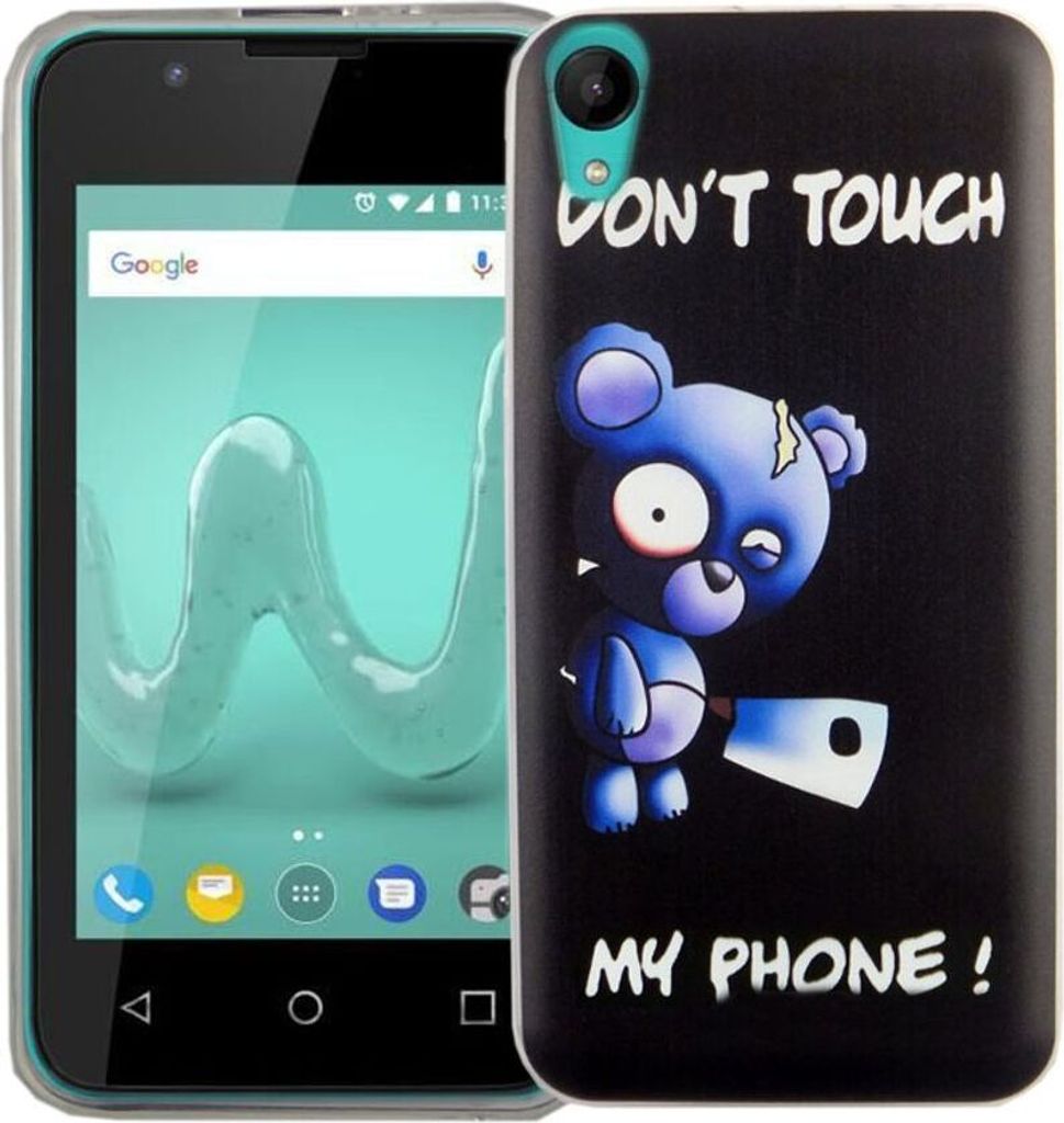 Handy Hülle für Wiko Sunny 2 Bär mit Beil Smartphone Cover Bumper Schale Etuis