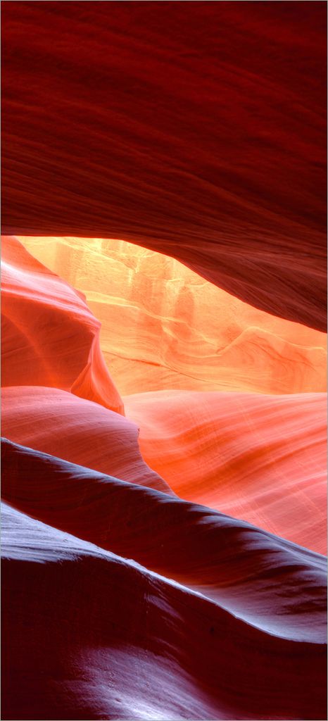 Türtapete Türposter Antelop Canyon USA Kalksandsteingebirge in leuchtenden Farben - Größe: 93 x 205 cm