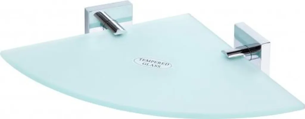 Etagère d'angle murale BETA en verre pour rangement sans encombre