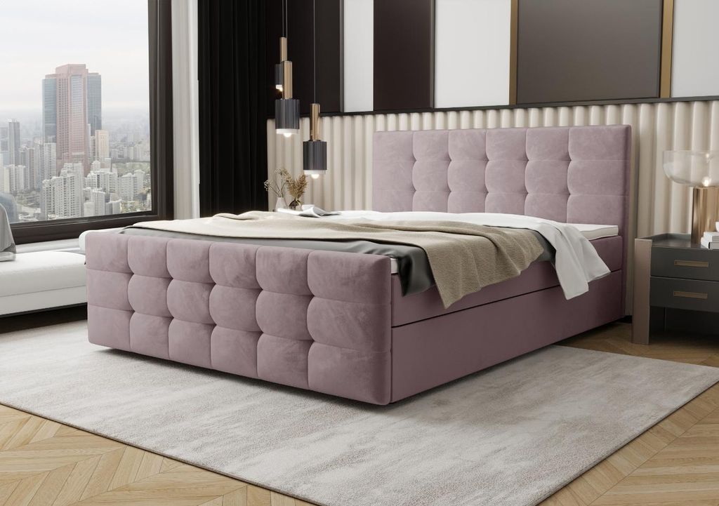 B&B Home Boxspringbett CoriaII 140x200 cm – mit Bettkasten