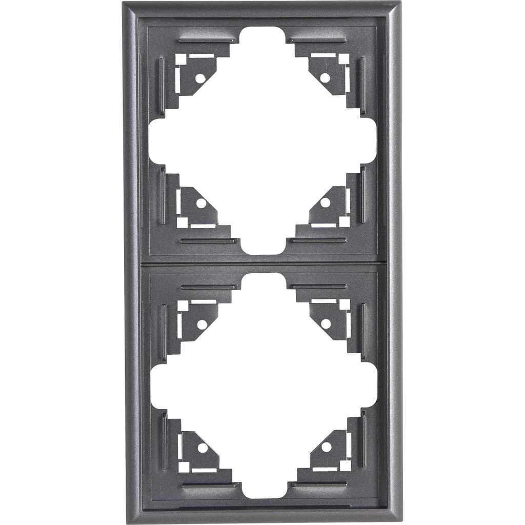 Kopp Abdeckrahmen 2-fach Malta, silber-anthrazit, 309215068 Produktbild 