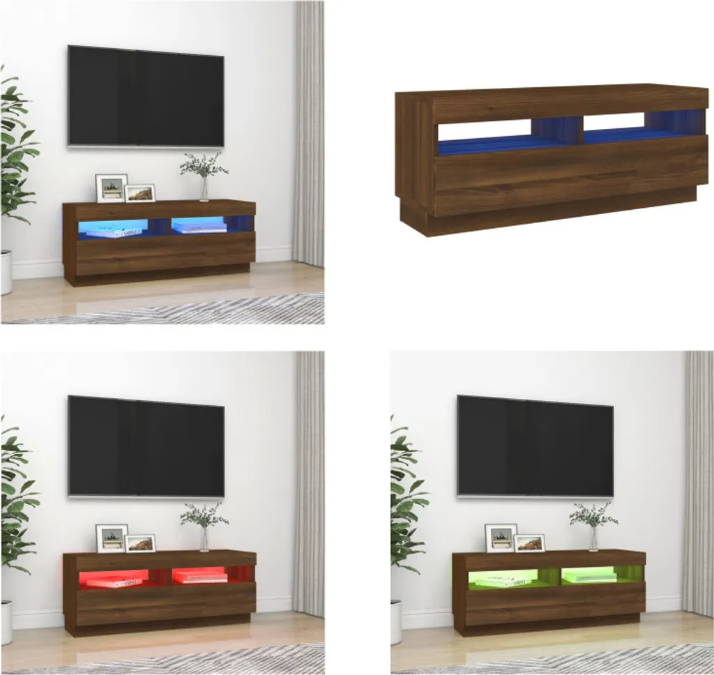Mobile TV vidaXL Rovere Marrone LED 100cm - Supporto TV Moderno