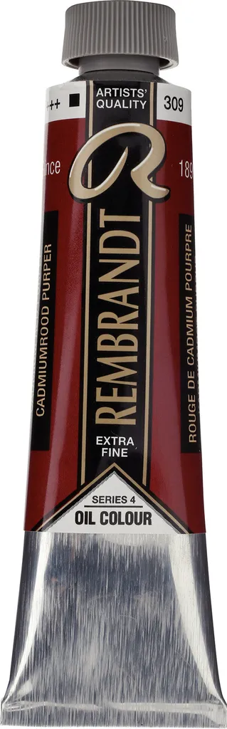 Huile extra-fine Rembrandt Rouge Cadmium Pourpre 309 en tube 40ml