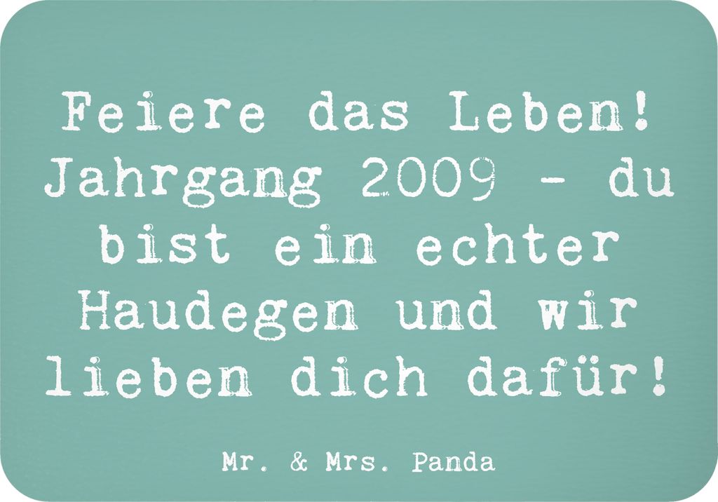 Mr. & Mrs. Panda Kühlschrankmagnet Spruch 2009 Geburtstag - Meeresbrise - Geschenk, tafelmagnet, Geburtstagsgeschenk, Alter, Happy Birthday, haftm...