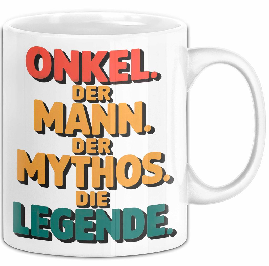 Onkel Sarkastisch Sarkasmus Tasse Geschenk Lustige Geschenkidee Spruch Onkel Der Mann Der Mythos Die Legende (Weiß)