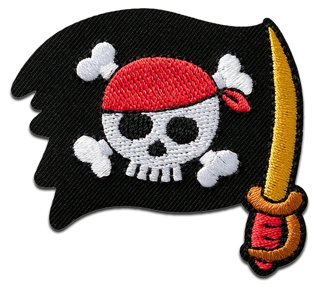 Mono Quick bandiera pirata con sciabola - toppa, toppa da Immagine del prodotto 