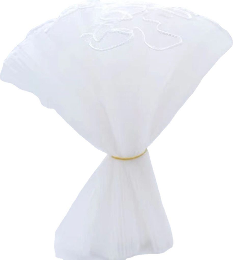 Exquisites Wellengarn, schneidbare Kunstperlen, Bastelmaterial aus Polyester, DIY-Blumenstrauß-Verpackung, Spitzennetz, Hochzeitsbedarf, Weiß