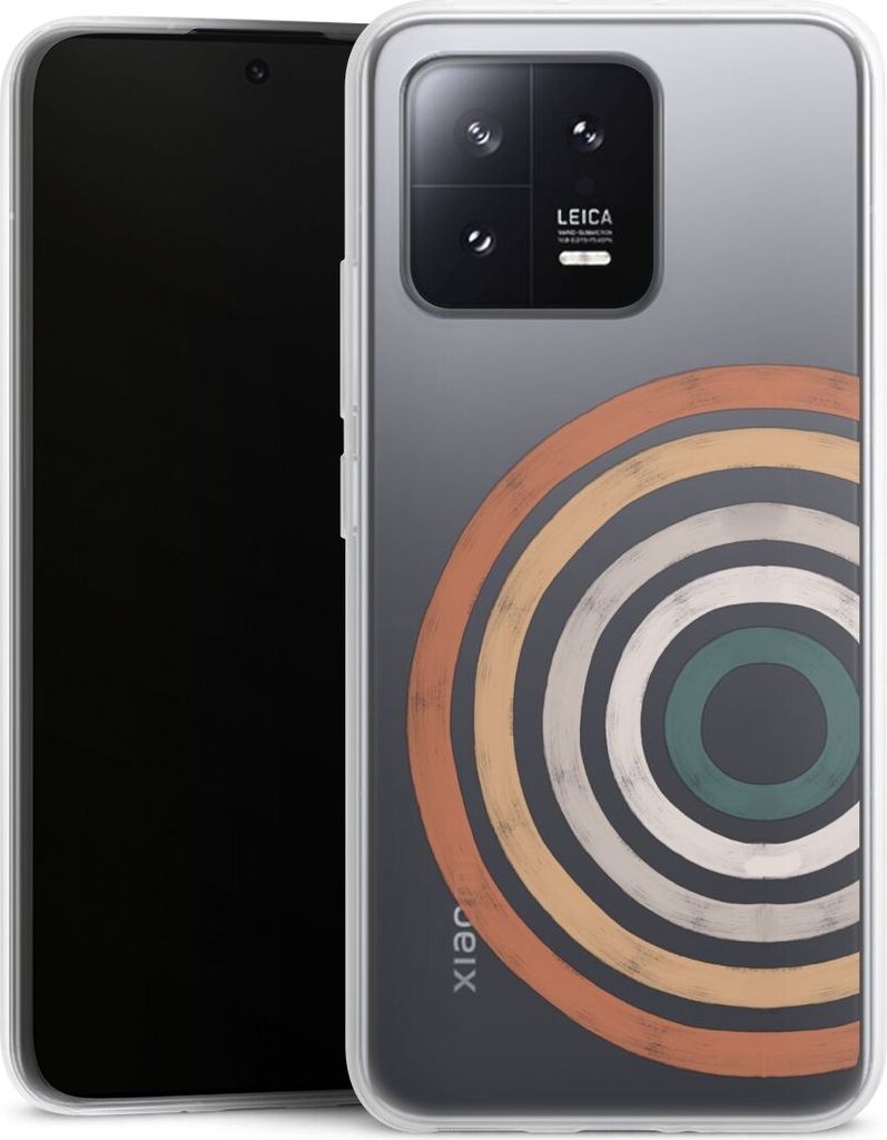 DeinDesign Slim Hülle für Xiaomi 13 Silikon Case Ultra Dünn Handyhülle Kreise Regenbogen Wasserfarbe