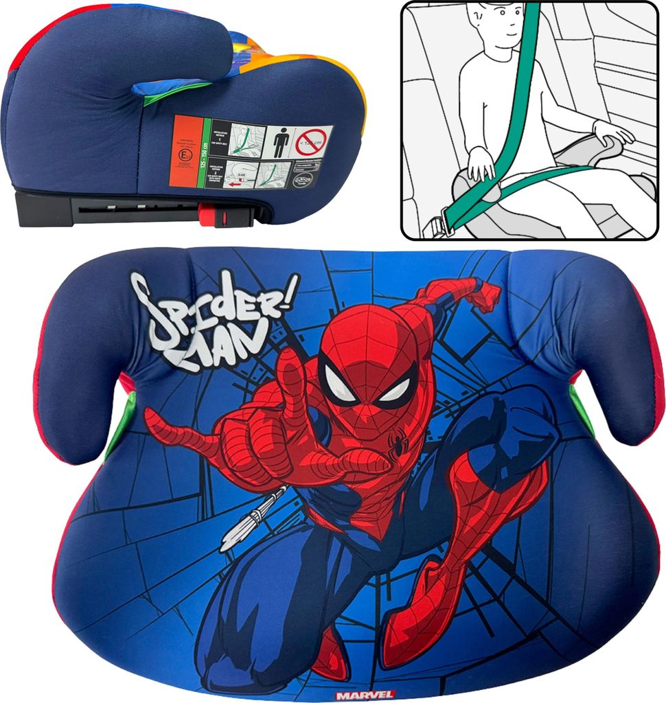 MARVEL Spider-Man ISOFIX Sitz, Autositz, Autostuhl für Jungen, 22–36 kg, 125–150 cm