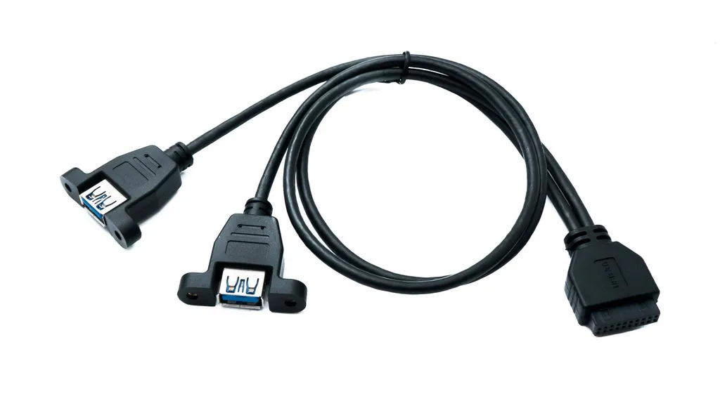 SYSTEM-S Cavo USB 3.0 a Y 50cm 19 Pin a Dual Presa Pannello 5Gbps
