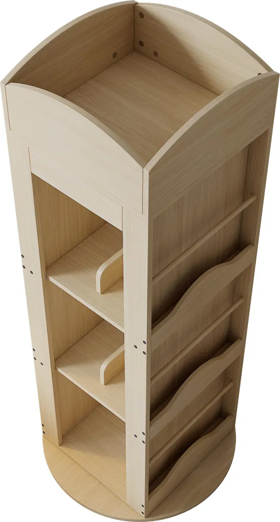 Bibliothèque tournante 4 niveaux avec rotation fluide - Format compact - 7