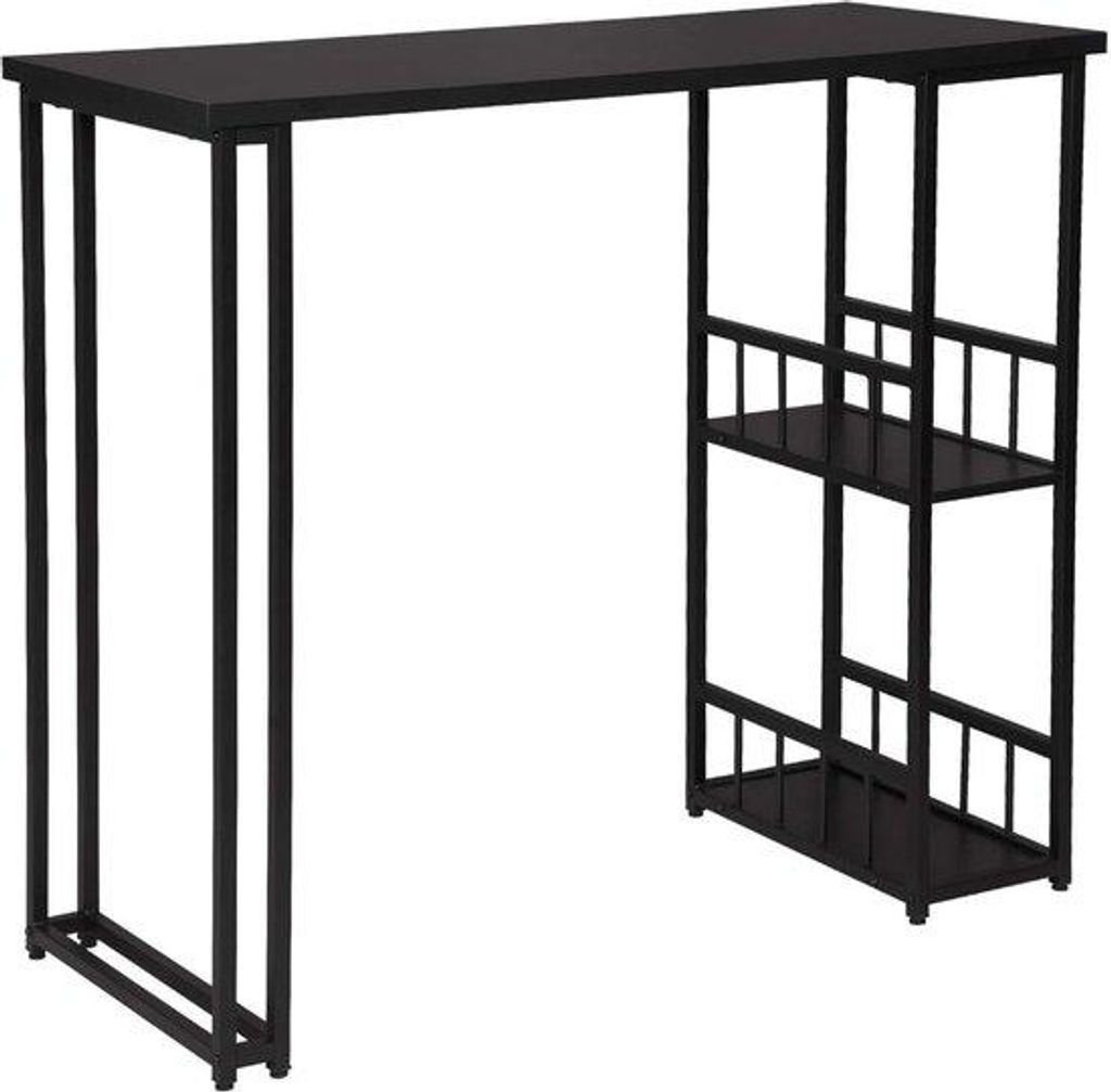 Rechte Bartafel aus Metall und Holz - Schwarz - 120 x 50 x 105 cm