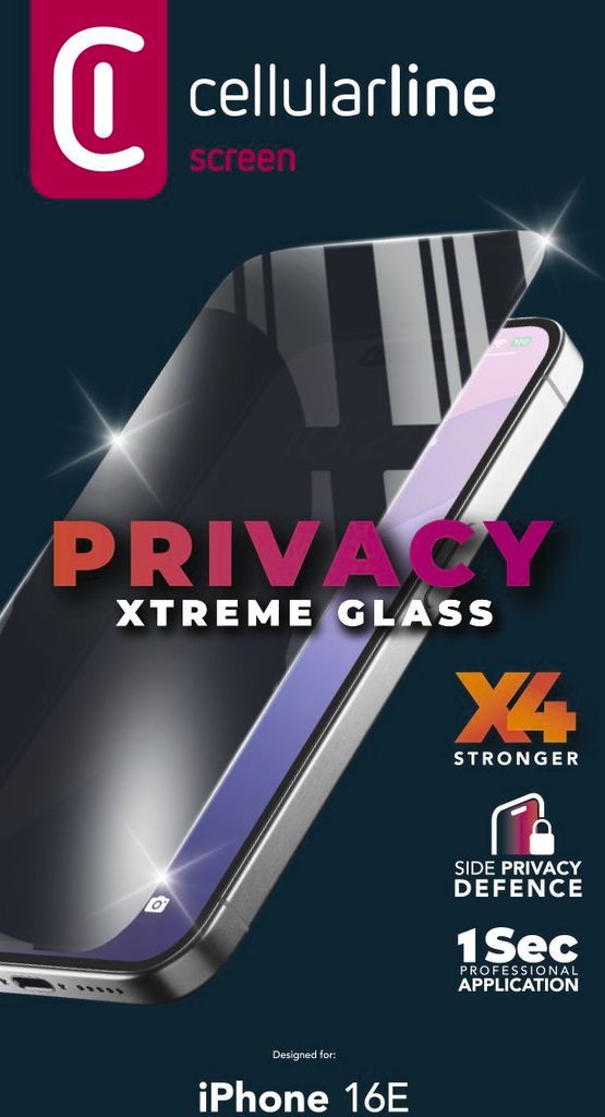 Cellularline Xtreme Glass Privacy - iPhone 16e/17e, Apple, Produktbild 