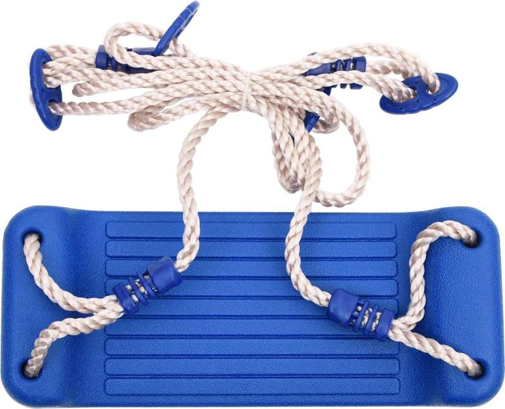 vidaXL Schaukelsitze 2 Stk. mit Klettersteinen Blau Polyethene