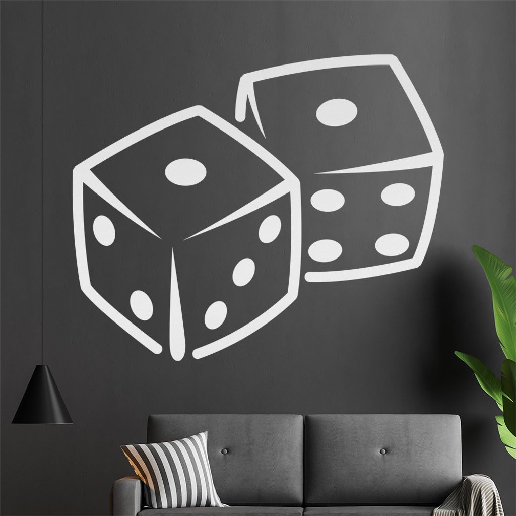 KIWISTAR Würfel Spielwürfel Wandtattoo in 6 Größen - Wandaufkleber Wall Sticker - Dekoration, Küche, Wohnzimmer, Schlafzimmer, Badezimmer