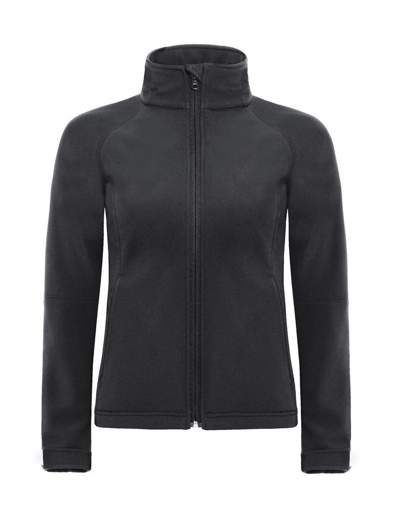 B&C Damen Softshell Jacke Stehkragen Winddicht Fleecejacke Basic Sport, Größe:XL, Farbe:Dark Grau