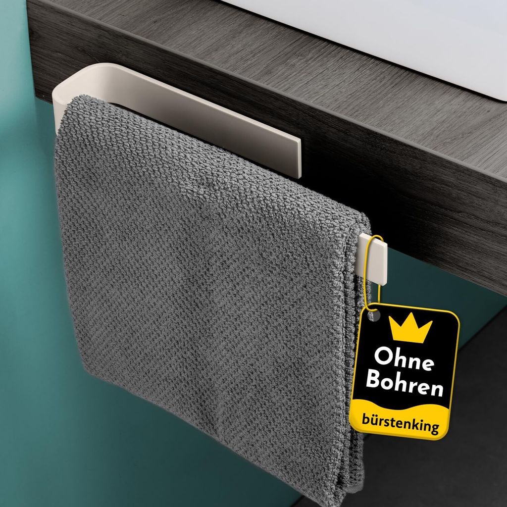 Bürstenking Handtuchhalter ohne Bohren – 33 cm – Produktbild 