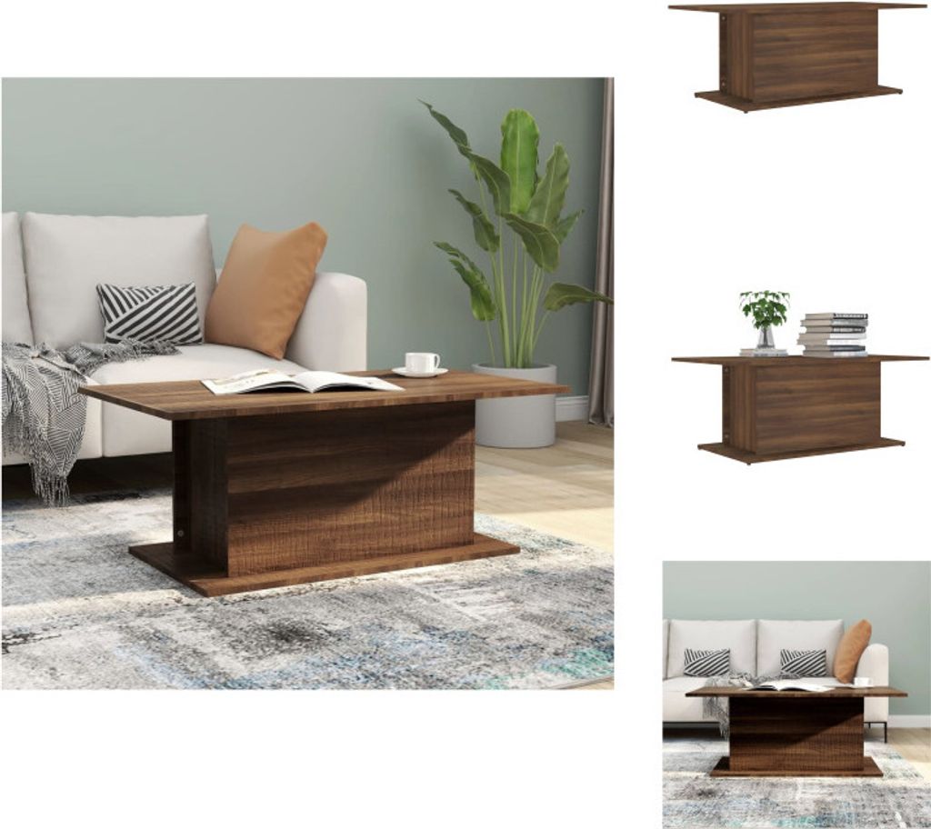 vidaXL Couchtisch Braun Eiche 102x55,5x40 cm Holzwerkstoff Produktbild 