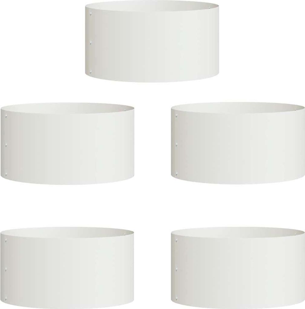 vidaXL Pflanzenring 5 pcs Weiß 40 x 40 x 20 cm Kaltgewalzter Stahl