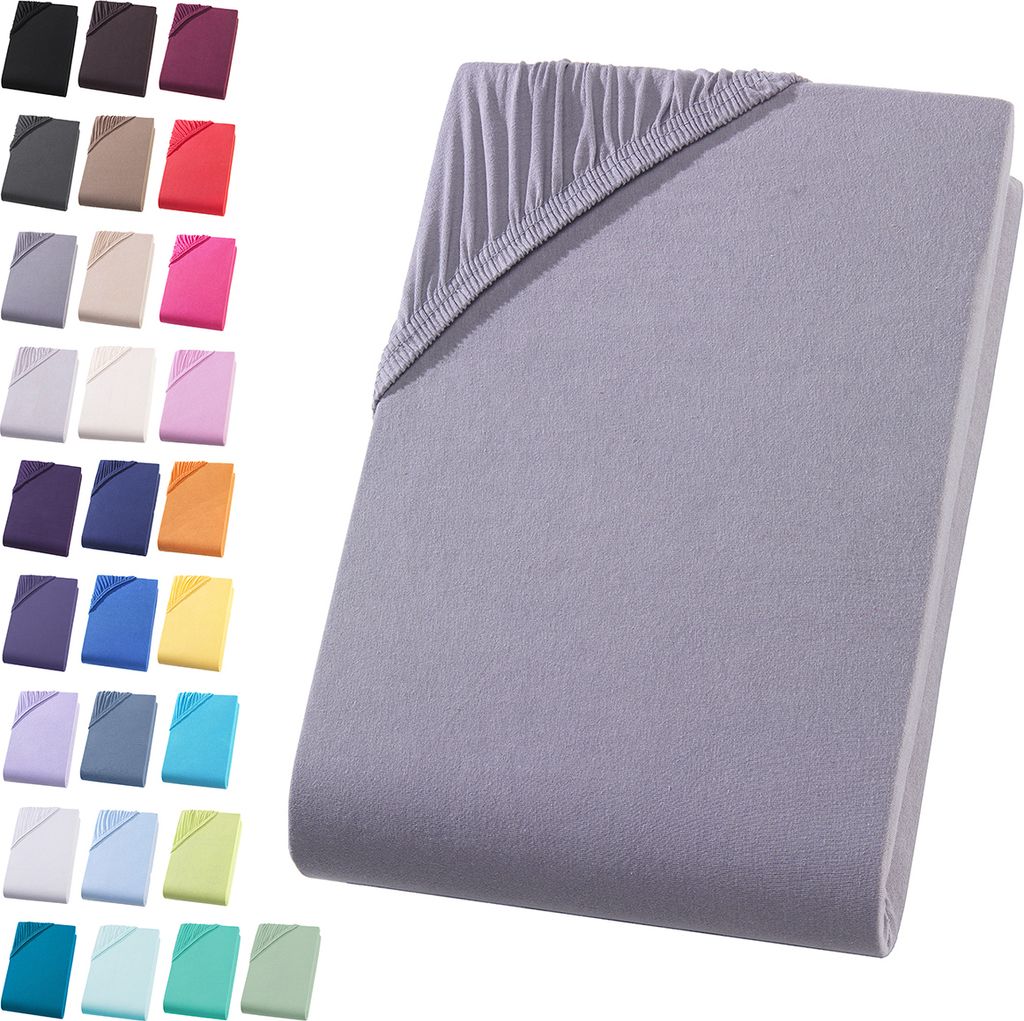 Jersey Spannbettlaken 140-160x200 cm Spannbettuch 100% Produktbild 1