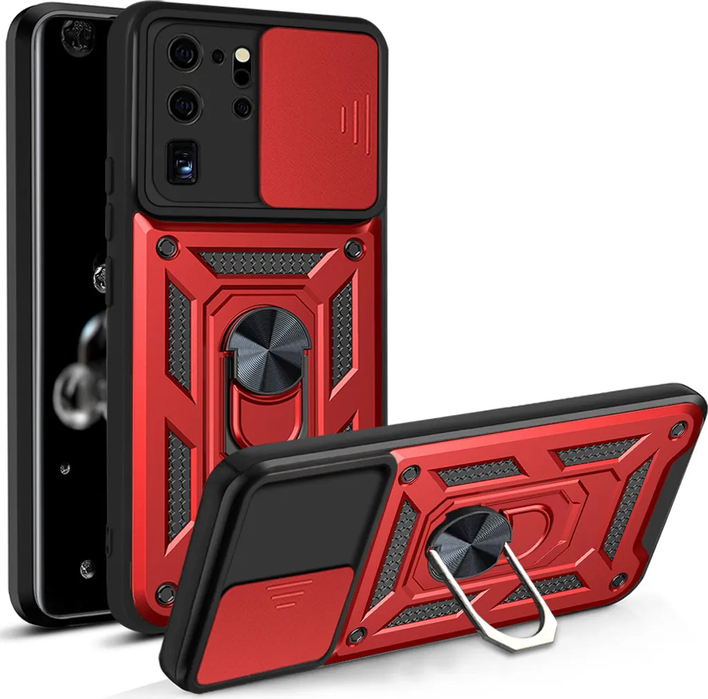 Custodia Samsung S20 Ultra con Anello Magnetico e Slider Fotocamera Rosso