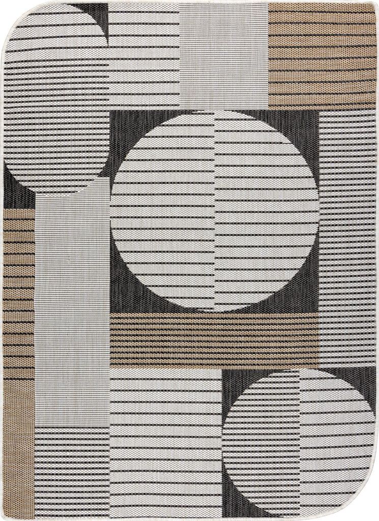 ORGANIC 2769 Sisalteppich Geometrisch Ecru / Schwarz – natürliche, moderne unregelmäßige Form beige 200x290 cm