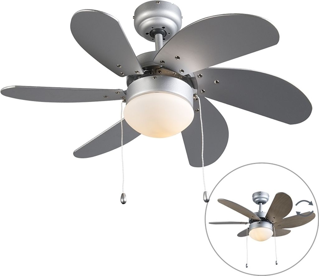 QAZQA - Modern Deckenventilator mit beleuchtung stahl I Produktbild 