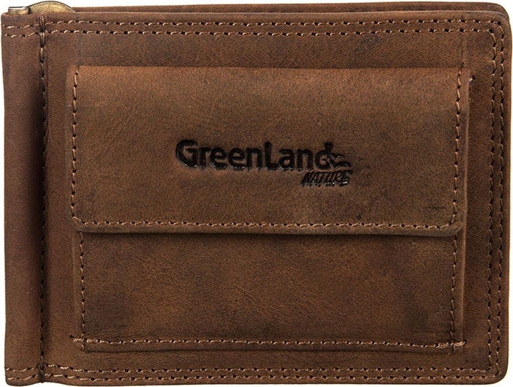 GreenLand Nature Leder Geldklammer Monte Dollarclip Brown braun