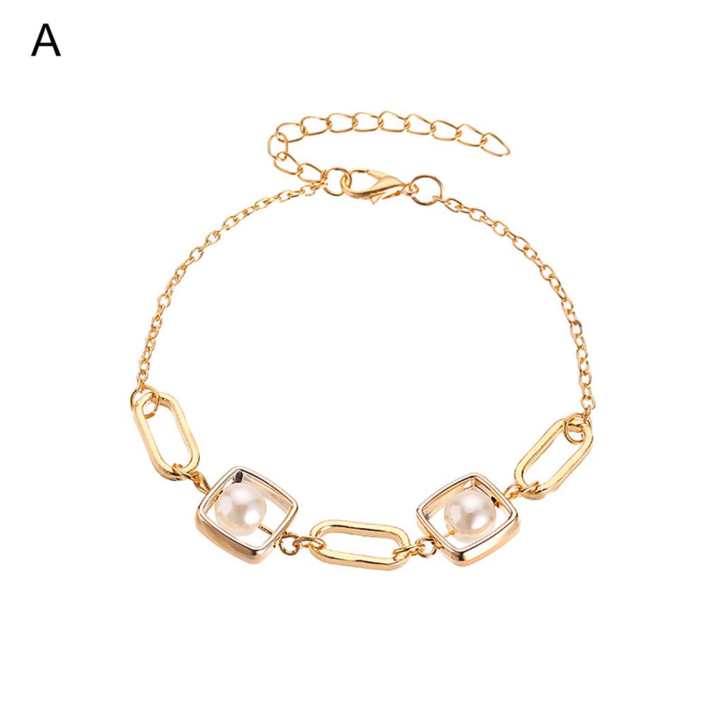 Mode Frauen Legierung Geometrische Armbänder Dicke Kette Retro Charme Schmuck Geschenk-A