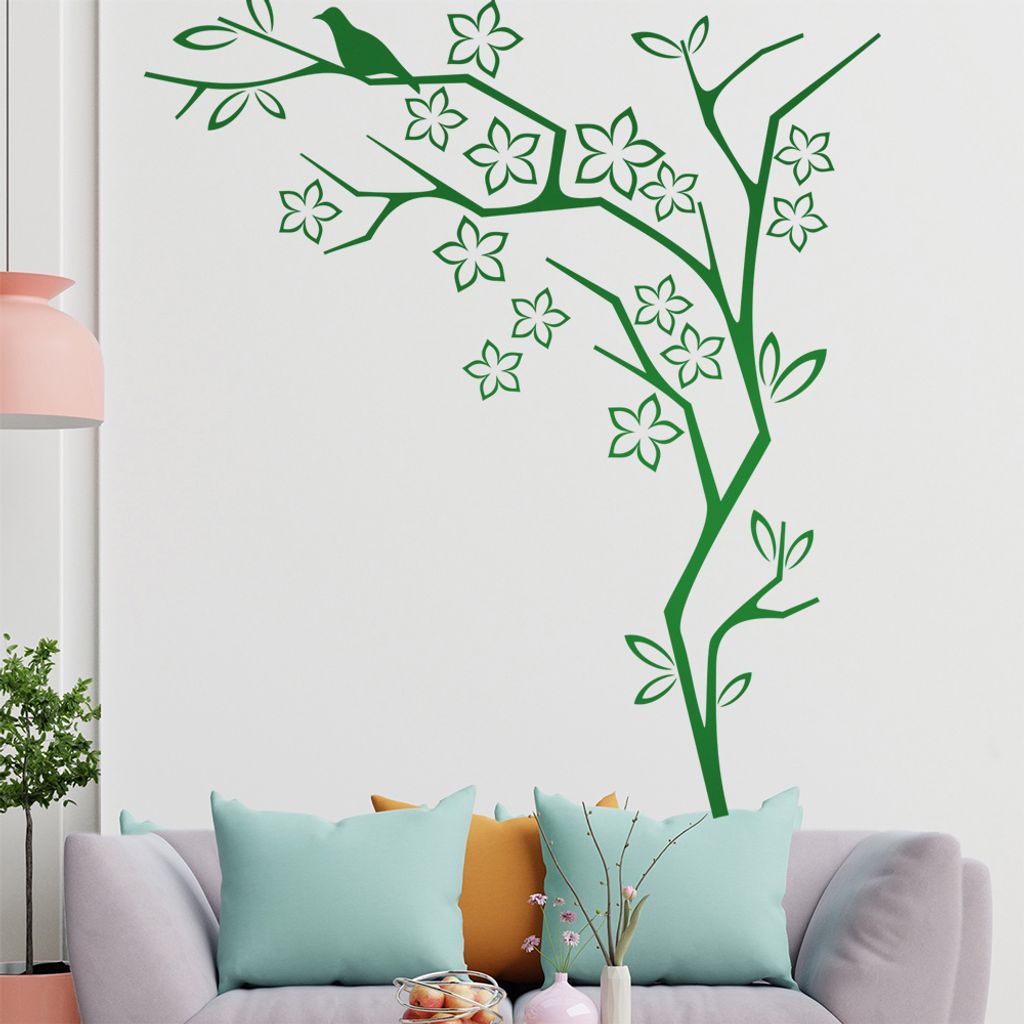 Zweige - Vogel - Baum Wandtattoo in 6 Größen - Wandaufkleber Wall Sticker - Dekoration, Küche, Wohnzimmer, Schlafzimmer, Badezimmer