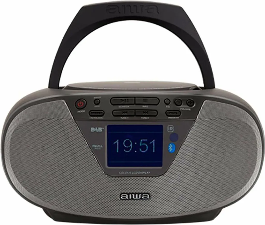 Aiwa BBTU-500DAB/BK Nero: Boombox Bluetooth 5.0 con Schermo TFT 2,4"