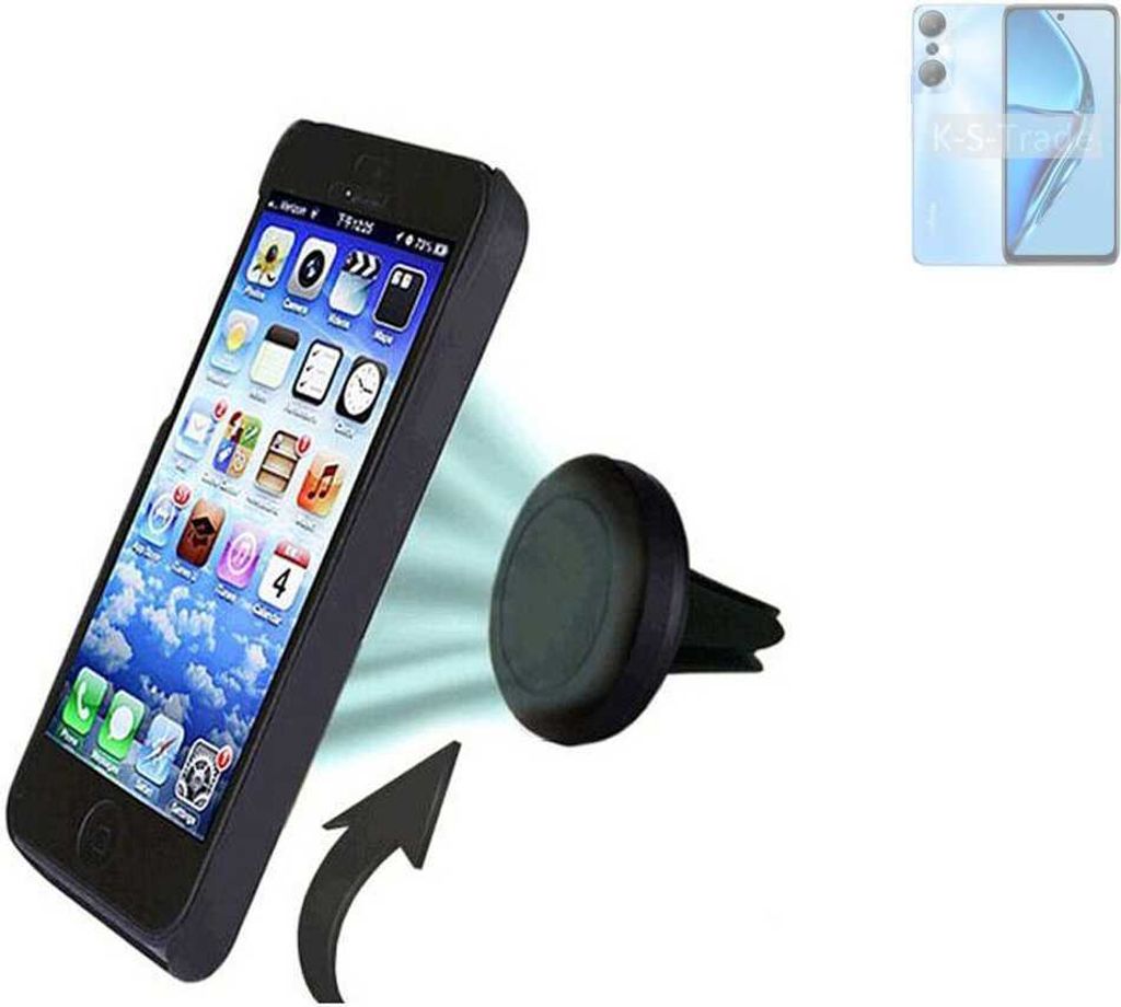 K-S-Trade Kompatibel mit Infinix Hot 20 Auto Handy Halterung KFZ Halter Lüftungsgitterhalterung Air Vent mount Smartphone Halter