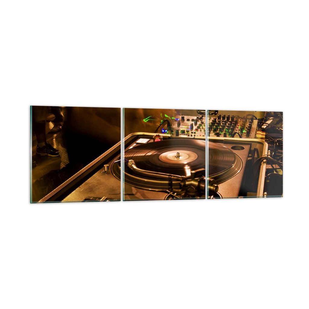 Bilder auf glas - Disco Tanz Musik Rhythmus - 90x30cm - Glasbilder - Wandbilder - Kunstdruck - zum Aufhängen bereit - Wanddekoration aus Glas - Gl...