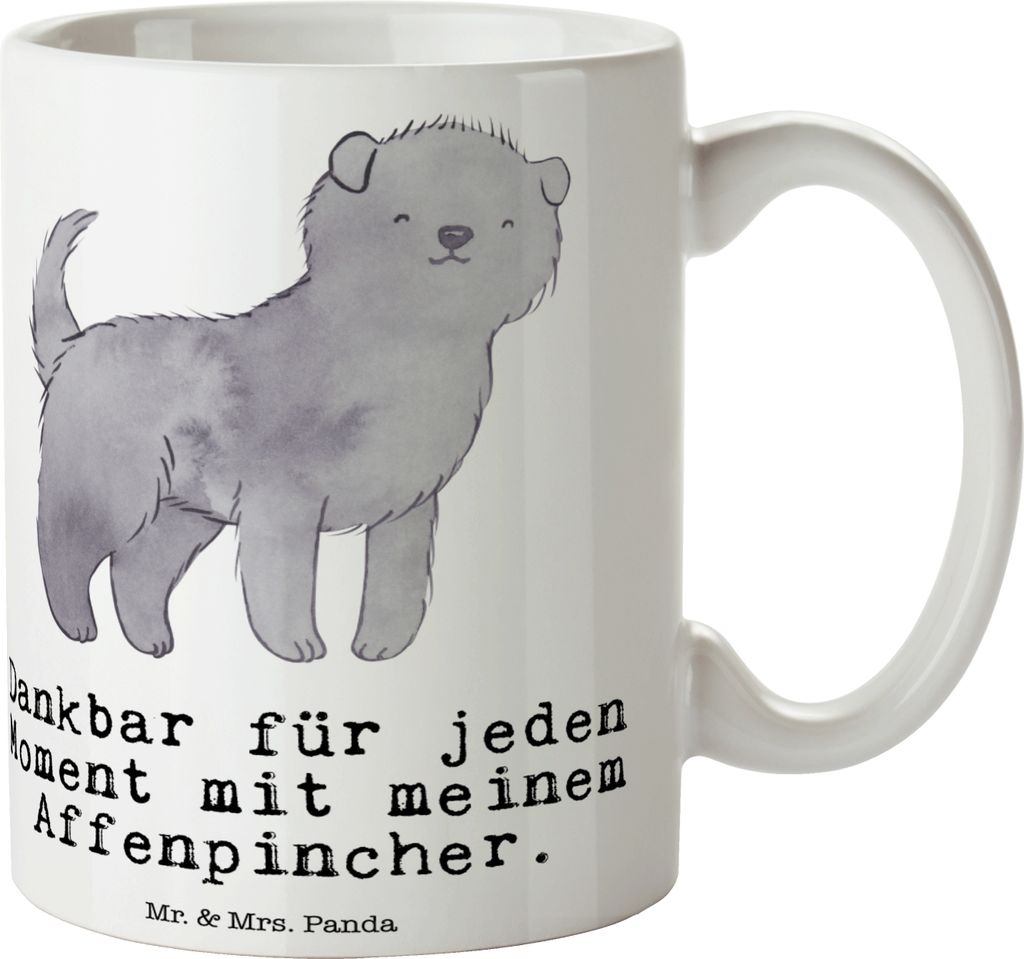 Mr. & Mrs. Panda Motivtasse Affenpincher Moment - Weiß - Geschenk, Henkelpott, Tasse, Becher, Kaffeetasse, Keramiktasse, Teetasse