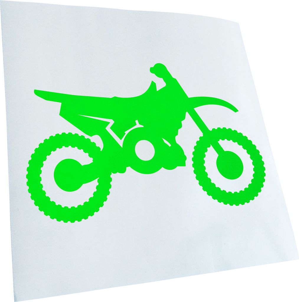 Kiwistar - Autoaufkleber - Motocross Bike - Neongrün - 60x38cm - Aufkleber für Auto, Laptop, Fahrrad, LKW, Motorrad mehrfarbig JDM Decal Racing