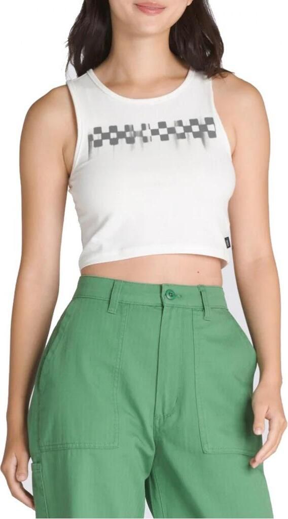 VANS CHECK WASH FITTED CROP Weiß