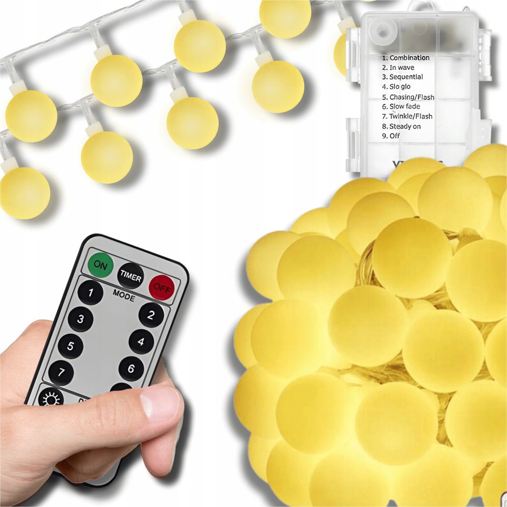 OMNA | Girlanda LED - Icicle Lights - Ciepła biel - Zdalne Zdjęcie produktu 