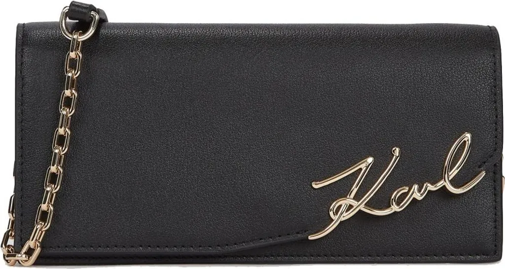 Petit Sac K Signature Karl Lagerfeld - Portefeuille Cuir Noir Luxe