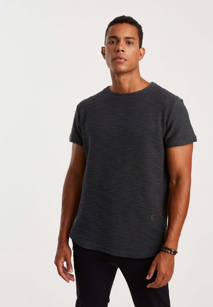 Leif Nelson Rundhals Herren T-Shirt Rundhals LN-6324, Anthrazit / S