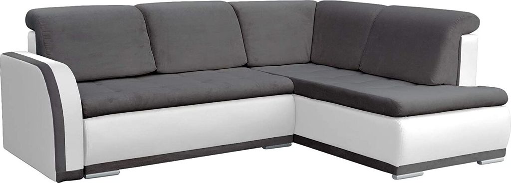 Ecksofa mit Schlaffunktion und Bettkasten | Couch für Wohnzimmer, Schlafsofa Sofagarnitur Sofa Eckcouch L-Form Wohnlandschaft mit Bettfunktion - V...
