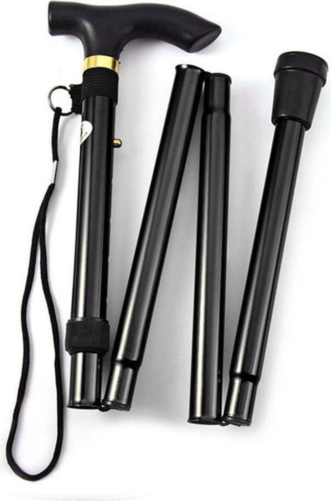Faltbarer Gehstock, Reise-Gehstock, Aluminiumlegierung, höhenverstellbar, für Senioren und Erwachsene, Wanderstock, 5 Farben