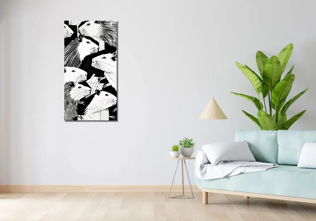 Tableau Marmottes Bavardes 50x100 cm, Image Murale Décoration Chalet - 2