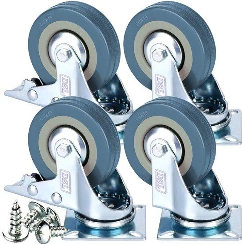 Roulettes pour meubles et établis 50 mm lot de 4 charge max 200 kg